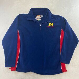 VTG JEFF GORDON DUPONT XL WINNERS CIRCLE PULL OVER FLEECE COLORFUL EMBROIDERED